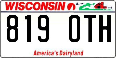 WI license plate 819OTH