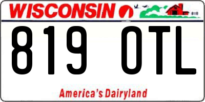 WI license plate 819OTL