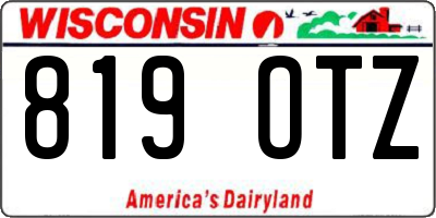 WI license plate 819OTZ