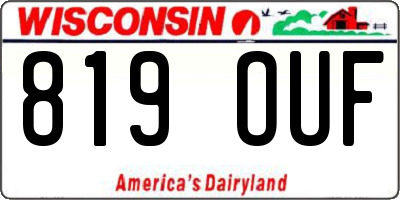 WI license plate 819OUF