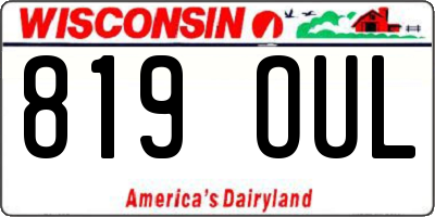 WI license plate 819OUL