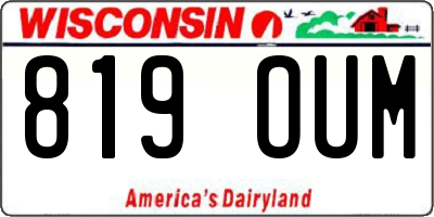 WI license plate 819OUM