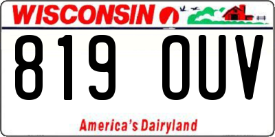 WI license plate 819OUV