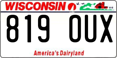 WI license plate 819OUX