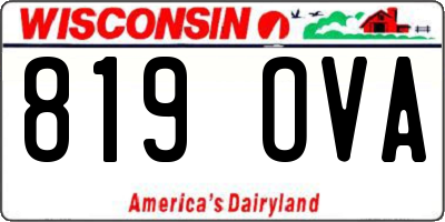 WI license plate 819OVA
