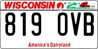 WI license plate 819OVB