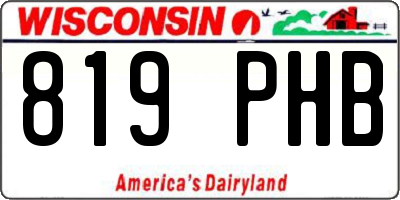 WI license plate 819PHB