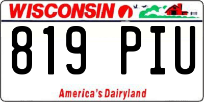 WI license plate 819PIU