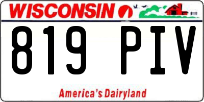 WI license plate 819PIV