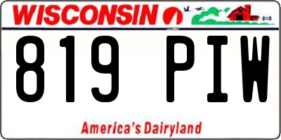 WI license plate 819PIW