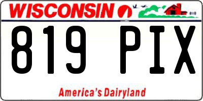 WI license plate 819PIX