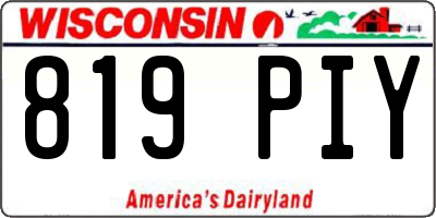 WI license plate 819PIY