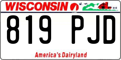 WI license plate 819PJD