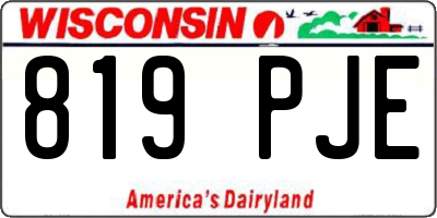 WI license plate 819PJE