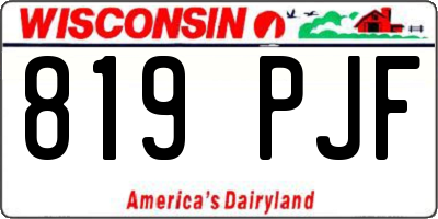 WI license plate 819PJF