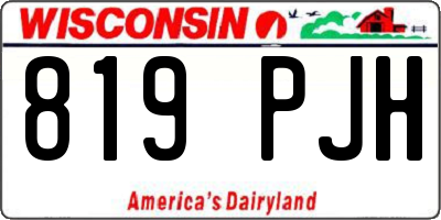 WI license plate 819PJH
