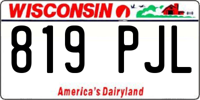 WI license plate 819PJL