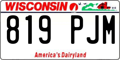 WI license plate 819PJM