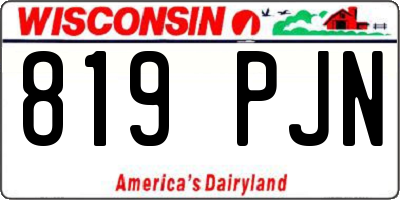 WI license plate 819PJN