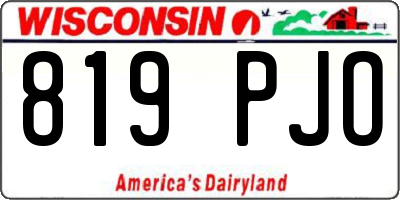 WI license plate 819PJO