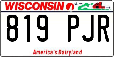 WI license plate 819PJR
