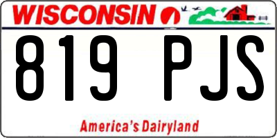 WI license plate 819PJS