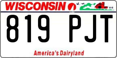 WI license plate 819PJT