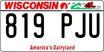WI license plate 819PJU