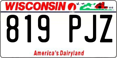 WI license plate 819PJZ