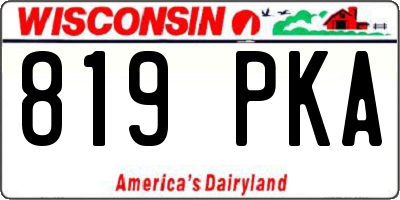 WI license plate 819PKA