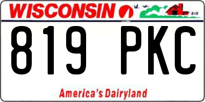 WI license plate 819PKC