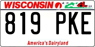 WI license plate 819PKE