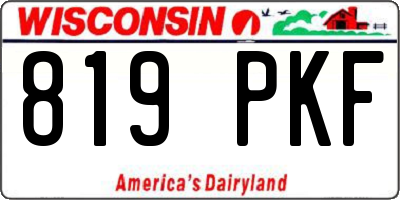WI license plate 819PKF