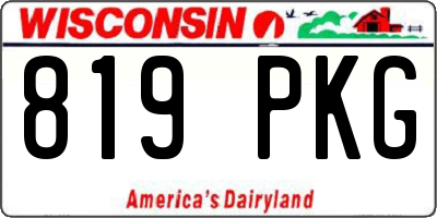 WI license plate 819PKG
