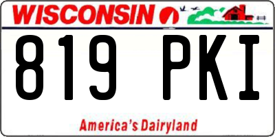 WI license plate 819PKI