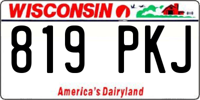 WI license plate 819PKJ