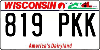 WI license plate 819PKK