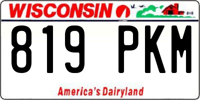 WI license plate 819PKM