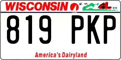 WI license plate 819PKP