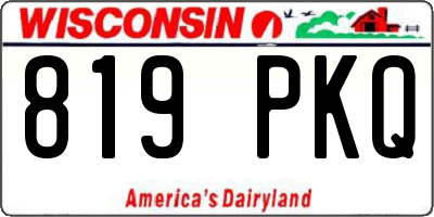 WI license plate 819PKQ