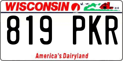 WI license plate 819PKR