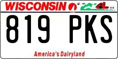 WI license plate 819PKS