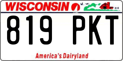 WI license plate 819PKT