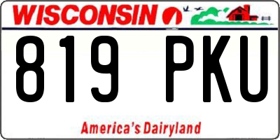 WI license plate 819PKU