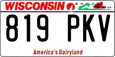 WI license plate 819PKV