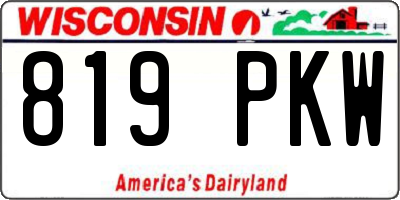 WI license plate 819PKW