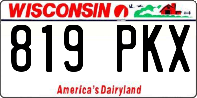 WI license plate 819PKX