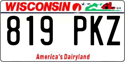 WI license plate 819PKZ