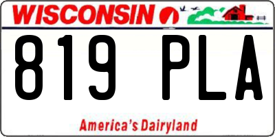 WI license plate 819PLA