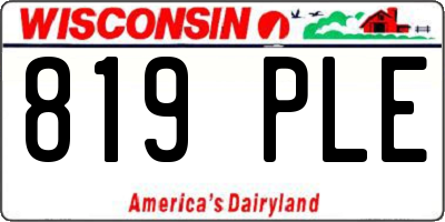 WI license plate 819PLE